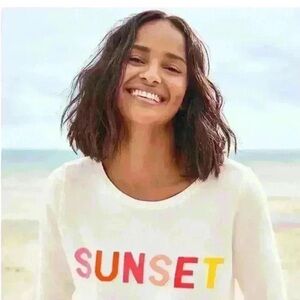 Loft Linen Sunset Lightweight Sweater size S